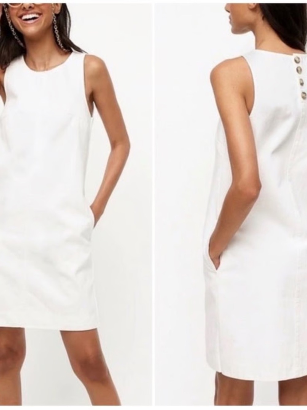 J. Crew Classic Sleeveless White Dress NWT